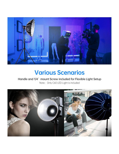 SIRUI C60 Luz de Video LED 60W COB 5600K CRI 96 para Fotografía
