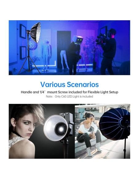 SIRUI C60 Luz de Video LED 60W COB 5600K CRI 96 para Fotografía SIRUI C60 Luz de Video LED 60W COB 5600K CRI 96 para Fotografía