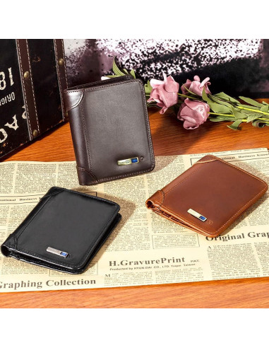 Cartera Anti-Pérdida Bluetooth GPS Hombre - Modelo Negro-1