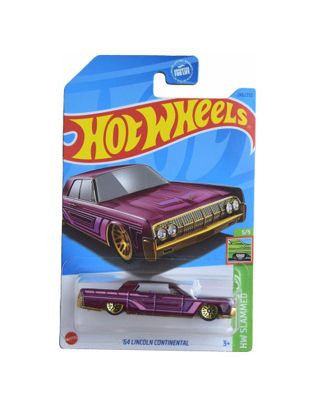 Auto de colección Hot Wheels '64 Lincoln Continental Rosa 1:64 Auto de colección Hot Wheels '64 Lincoln Continental Rosa 1:64