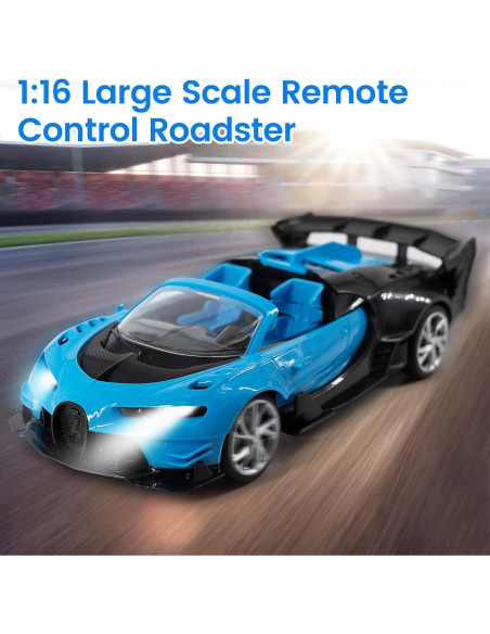 Coche Deportivo Eléctrico RC 1/16 Azul - Modelo para Niños 4-12 Años Coche Deportivo Eléctrico RC 1/16 Azul - Modelo para Niños 4-12 Años