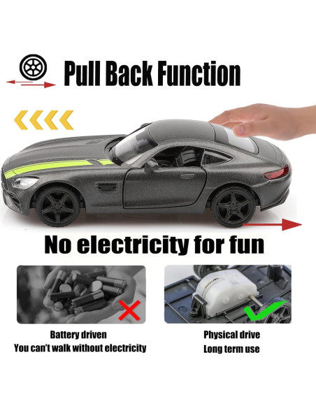 Coche de metal a escala 1/36 Mercedes Benz GTS retroceso Coche de metal a escala 1/36 Mercedes Benz GTS retroceso