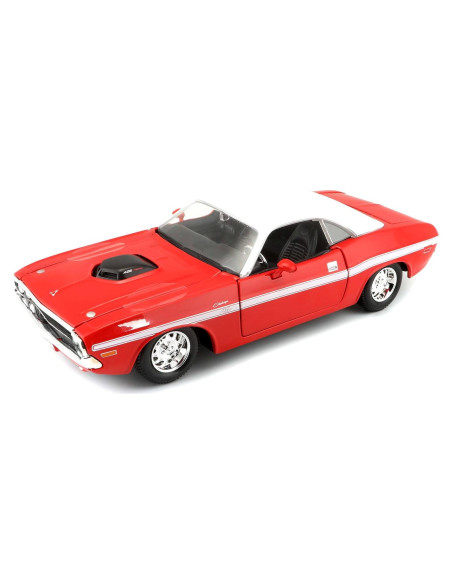 Maisto Dodge Challenger R/T 1:24 Diecast Rojo Techo Blanco Maisto Dodge Challenger R/T 1:24 Diecast Rojo Techo Blanco