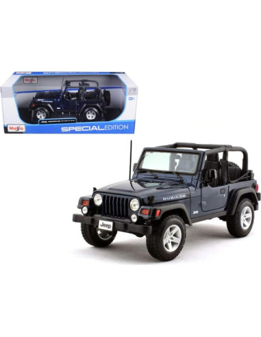 Maisto Jeep Wrangler Rubicon 1:18 Diecast Azul Medianoche