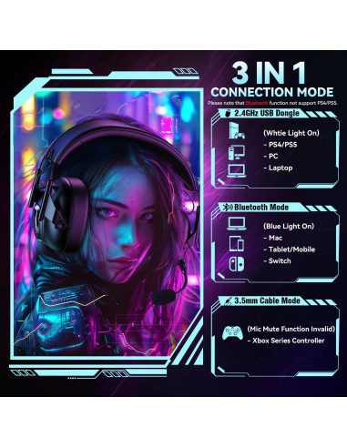 Auriculares Inalámbricos YPBDAN YP-1 Gaming 100H Bluetooth 5.3