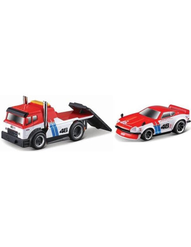 Camión de Plataforma Muscle Machines 11553WH 1:64 Rojo y Blanco
