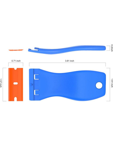 Raspador de Plástico CADONO 2 Pcs + 12 Cuchillas para Etiquetas