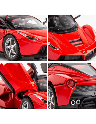 Coche Juguete Ferrari LaFerrari Retroceso Metal 17.5cm Rojo
