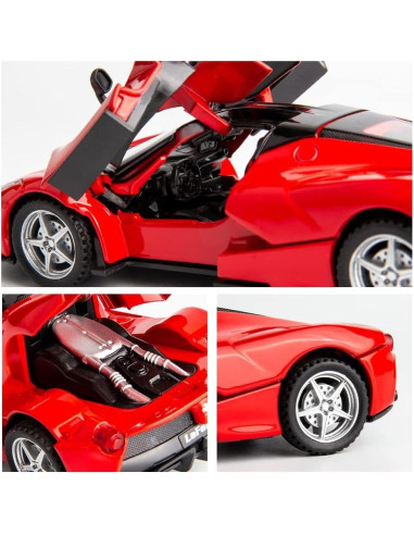 Coche Juguete Ferrari LaFerrari Retroceso Metal 17.5cm Rojo