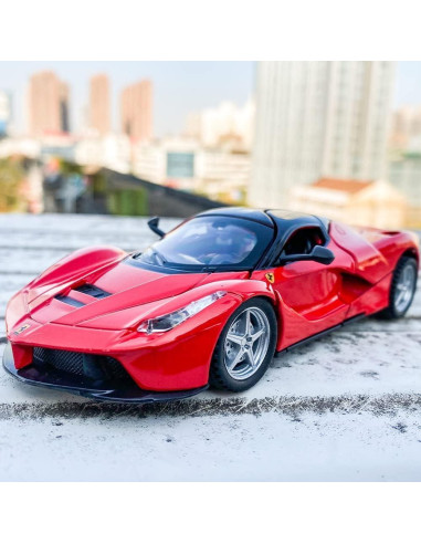 Coche Juguete Ferrari LaFerrari Retroceso Metal 17.5cm Rojo