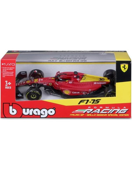Coche Diecast F1-75 Charles Leclerc 1/43 Bburago 36832CLMZ Coche Diecast F1-75 Charles Leclerc 1/43 Bburago 36832CLMZ