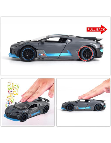 Coche de Juguete Bugatti Divo 1:32 Metal con Luz y Sonido