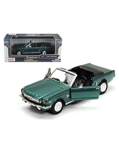 Modelo Coche Diecast 1964 Ford Mustang Convertible Verde 1/24 Motormax