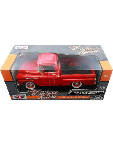 Camión Diecast Motormax 1958 Chevrolet Apache Rojo 20.32cm