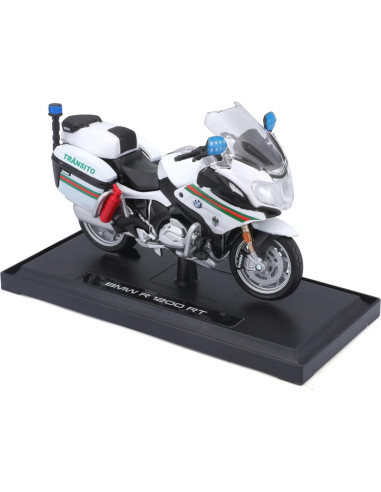 Maisto 1:18 Motocicleta de Policía Blanca - Modelo 32306