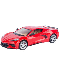 Modelo Diecast Chevrolet Corvette C8 Stingray 1/24 Motormax Rojo 2