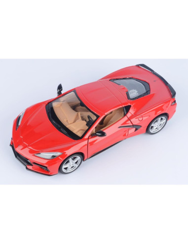 Modelo Diecast Chevrolet Corvette C8 Stingray 1/24 Motormax Rojo