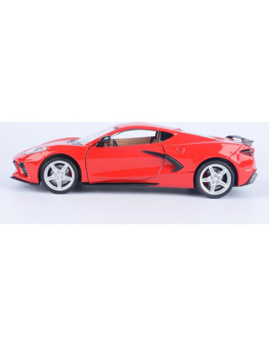 Modelo Diecast Chevrolet Corvette C8 Stingray 1/24 Motormax Rojo
