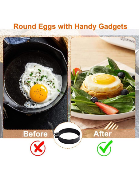Set de 2 Anillos para Huevos COTEY de Acero Inoxidable 9 cm Set de 2 Anillos para Huevos COTEY de Acero Inoxidable 9 cm