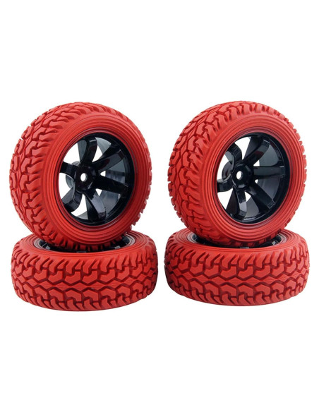Llantas y Ruedas RC 1:10 LAFEINA 701A Caucho 75mm Rojo Llantas y Ruedas RC 1:10 LAFEINA 701A Caucho 75mm Rojo