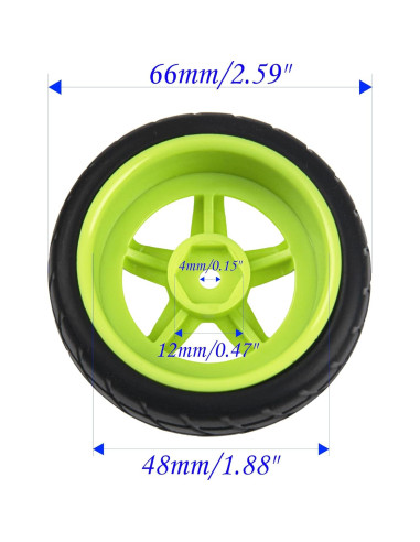 Ruedas de 5 radios HIRCQOO 66 mm para coches RC 1/10