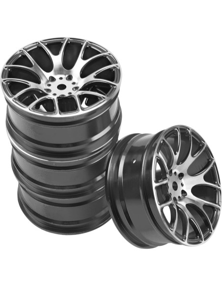 4 Llantas de Metal 12mm HIRCQOO para Coche RC 1/10 - Negro 4 Llantas de Metal 12mm HIRCQOO para Coche RC 1/10 - Negro