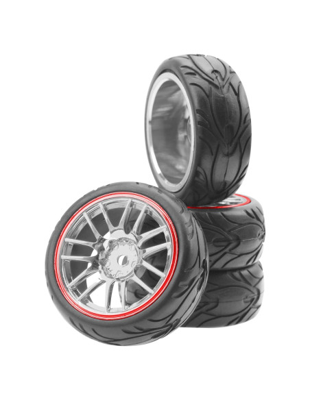 Llantas y Neumáticos RC 1/10 ShareGoo 66mm 14-Habitos Rojo Llantas y Neumáticos RC 1/10 ShareGoo 66mm 14-Habitos Rojo