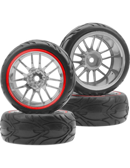 Llantas y Neumáticos RC 1/10 ShareGoo 66mm 14-Habitos Rojo Llantas y Neumáticos RC 1/10 ShareGoo 66mm 14-Habitos Rojo
