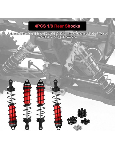 Amortiguadores Traseros RC 4PCS 130mm ARRAROWN Ajustables