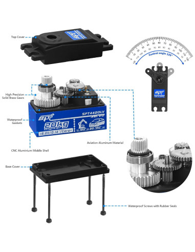 Servo Digital 20kg WOAEIUOS Bajo Perfil 25T Metal 1/10 RC