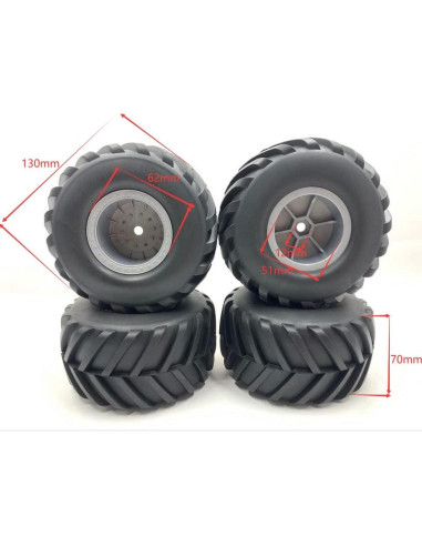 Neumáticos de Goma 1/10 para Coche RC KINGTAIR 4 Pcs