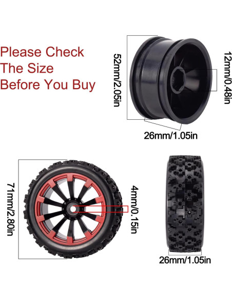 Neumáticos RC 1/10 Rowiz 72mm Goma Blanda 12mm Hex Neumáticos RC 1/10 Rowiz 72mm Goma Blanda 12mm Hex