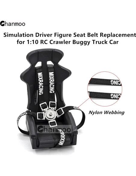 Cinturón de Seguridad para Coche RC 1/10 Chanmoo - Negro Cinturón de Seguridad para Coche RC 1/10 Chanmoo - Negro