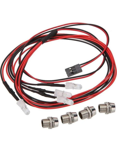 Kit de Luces LED 4 Leds ShareGoo para Coche RC - 2 Rojas + 2 Blancas Kit de Luces LED 4 Leds ShareGoo para Coche RC - 2 Rojas + 2 Blancas