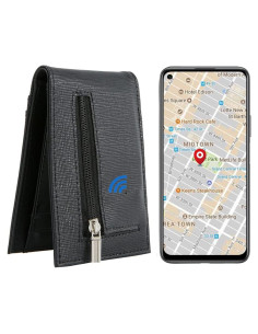 Billetera Antipérdida para Hombres con GPS - Negro-3