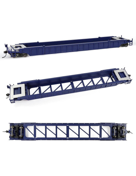 Carro Plano HO Evemodel 53ft Azul 1:87 para Ferrocarriles Carro Plano HO Evemodel 53ft Azul 1:87 para Ferrocarriles
