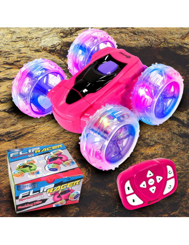 Coche RC Contixo Stunt 4WD Rosa 360 Acrobacias LED 4-12 años