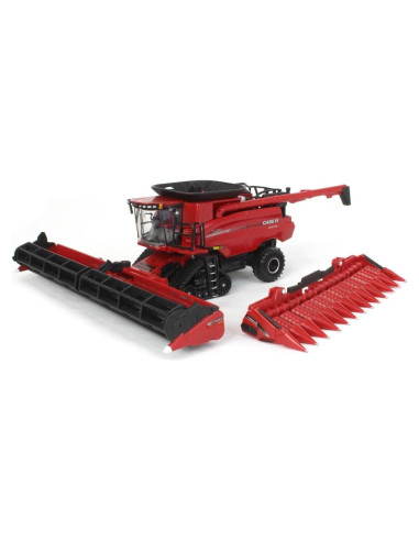 Combine de Oruga ERTL Case IH 7250 1/64 con Cabezas de Maíz y Grano