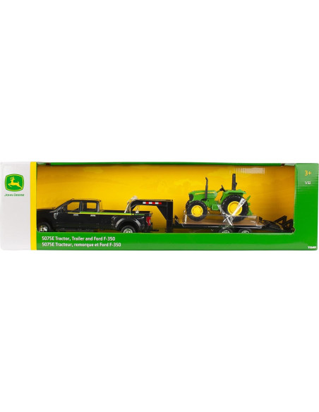 Conjunto de Juguetes ERTL Ford F350 y Tractor John Deere 5075E Conjunto de Juguetes ERTL Ford F350 y Tractor John Deere 5075E