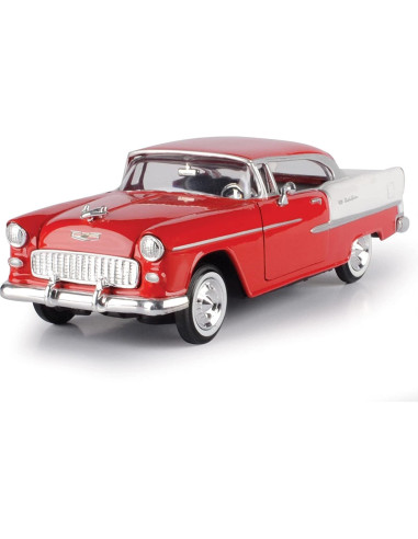 Chevy Bel-Air 1955 Escala 1:24 Rojo Metal Chevrolet