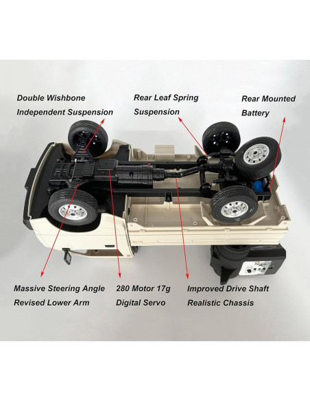 Coche RC WPL D14 Kei Truck 1/10 4x4 2.4GHz 280 Motor Coche RC WPL D14 Kei Truck 1/10 4x4 2.4GHz 280 Motor