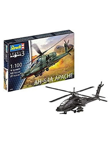 Kit de Modelo Helicóptero Apache 100 Revell 1:100 Kit de Modelo Helicóptero Apache 100 Revell 1:100
