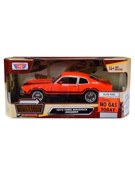 Coche Diecast 1/24 1974 Maverick Grabber Naranja Motormax Coche Diecast 1/24 1974 Maverick Grabber Naranja Motormax