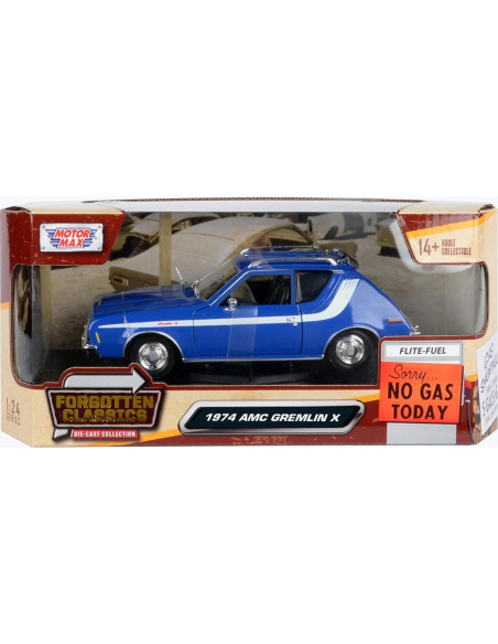 Modelo Diecast Motormax 1974 AMC Gremlin X 1:24 Azul Modelo Diecast Motormax 1974 AMC Gremlin X 1:24 Azul