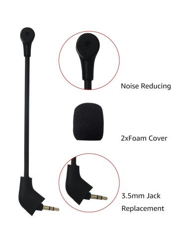 Micrófono de Juego HyperX Cloud 2/Cloud X 3.5mm con Cancelación de Ruido