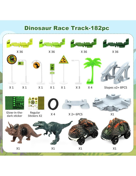 Juego de Pistas de Tren Dinosaurios Desuccus CF2268 144 Piezas Juego de Pistas de Tren Dinosaurios Desuccus CF2268 144 Piezas