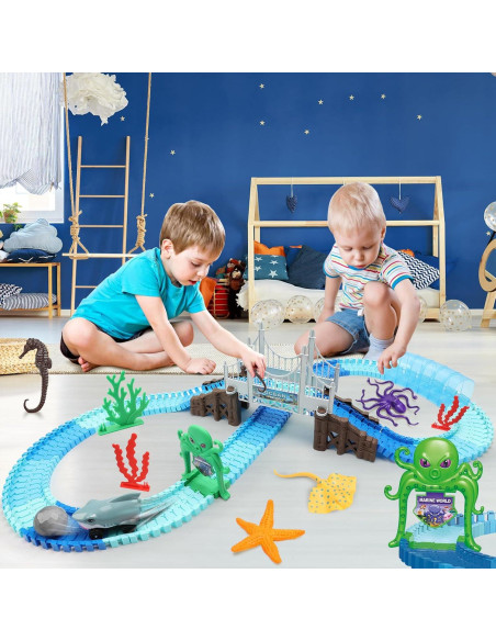 VATOS Juguetes de Pista Oceánica 183 Piezas para Niños 3-9 Años VATOS Juguetes de Pista Oceánica 183 Piezas para Niños 3-9 Años