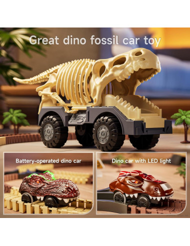 Pista de Carreras de Dinosaurios TUMAMA - 162 Bloques Flexibles
