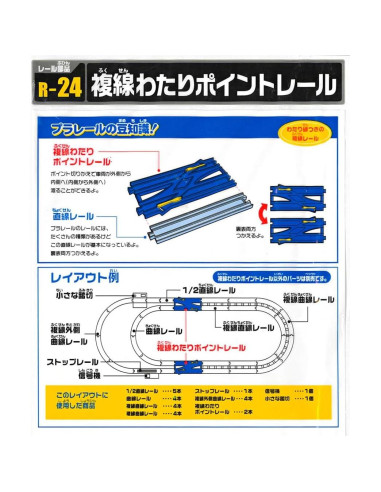 Punto de Vía Doble Takara Tomy Plarail R-24 2 Piezas