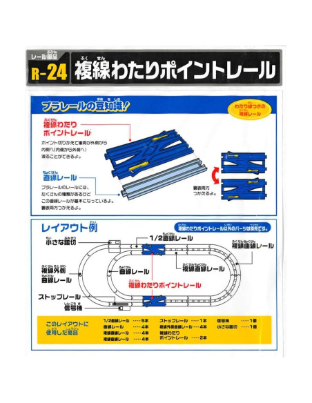 Punto de Vía Doble Takara Tomy Plarail R-24 2 Piezas Punto de Vía Doble Takara Tomy Plarail R-24 2 Piezas